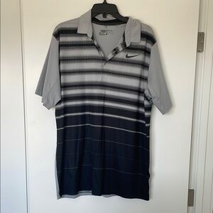 Nike Men's Black and Gray Polo Shirt